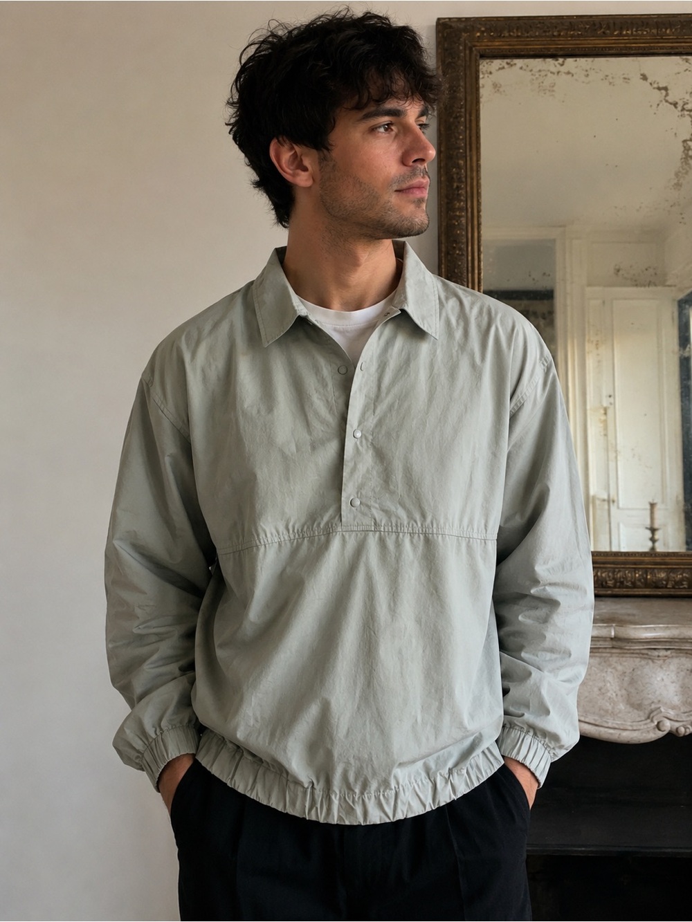 EUC Vintage Dior Men's Pullover Windbreaker - Sage Green
